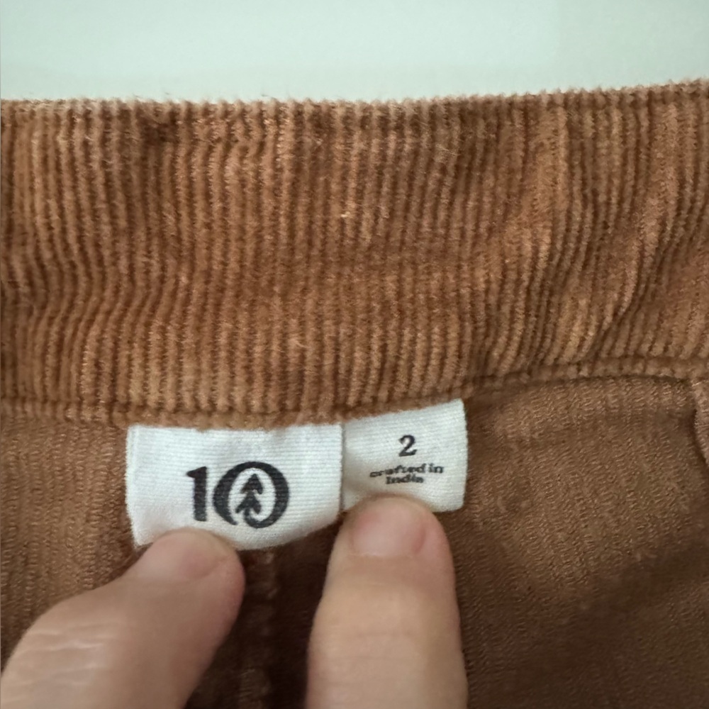 TenTree Corduroy Cropped Straight Leg Eco-Friendly Trousers Pants Women’s size 2 - Picture 9 of 14